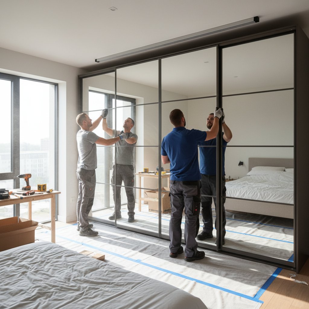 Custom fitted wardrobe installation process