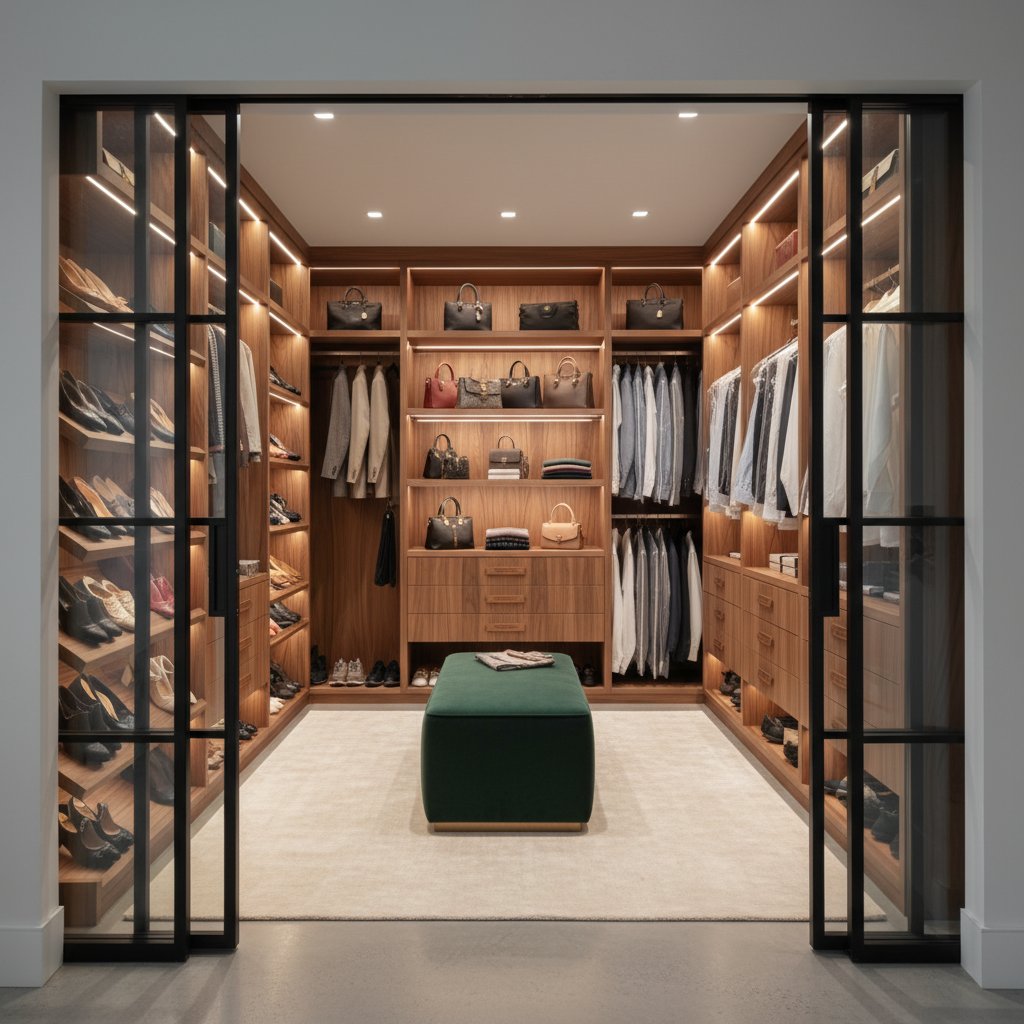 Angled wardrobe for sloped ceiling