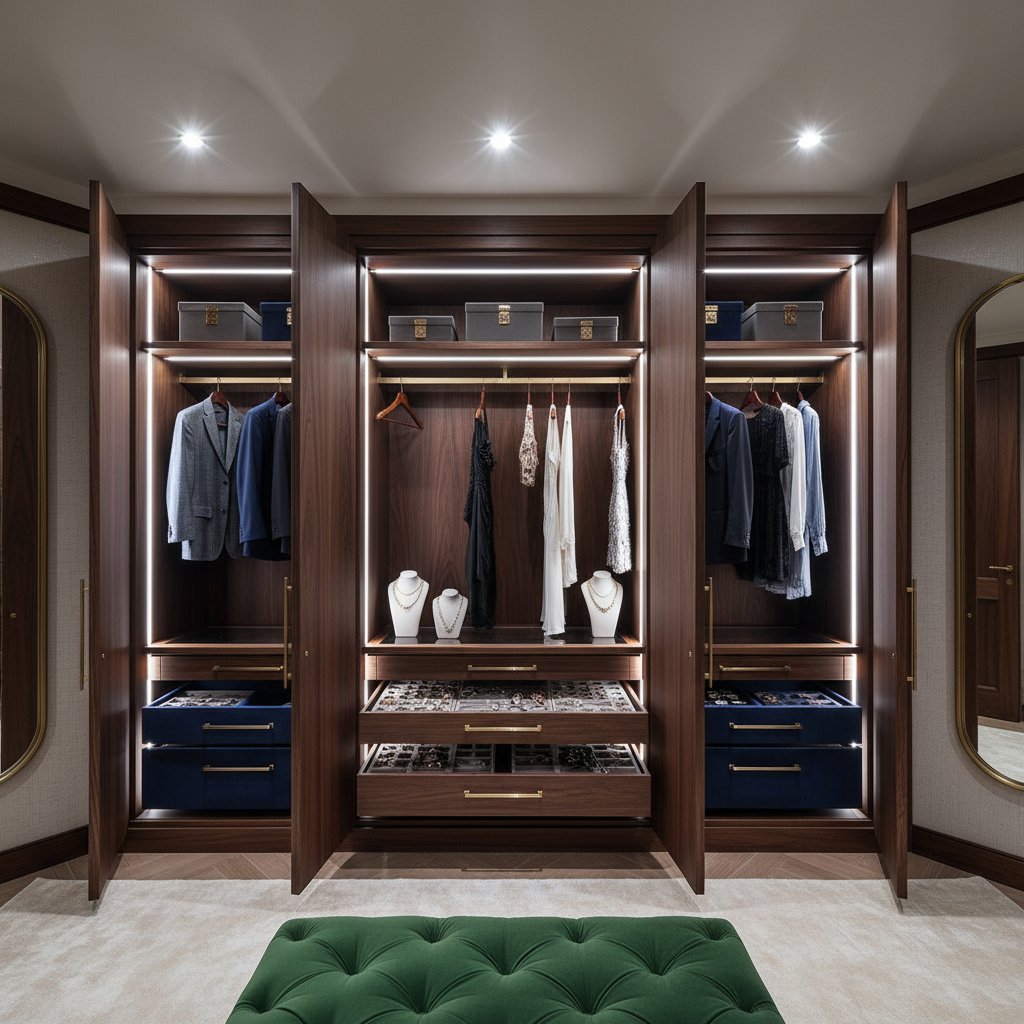 Multi-functional wardrobe with desk